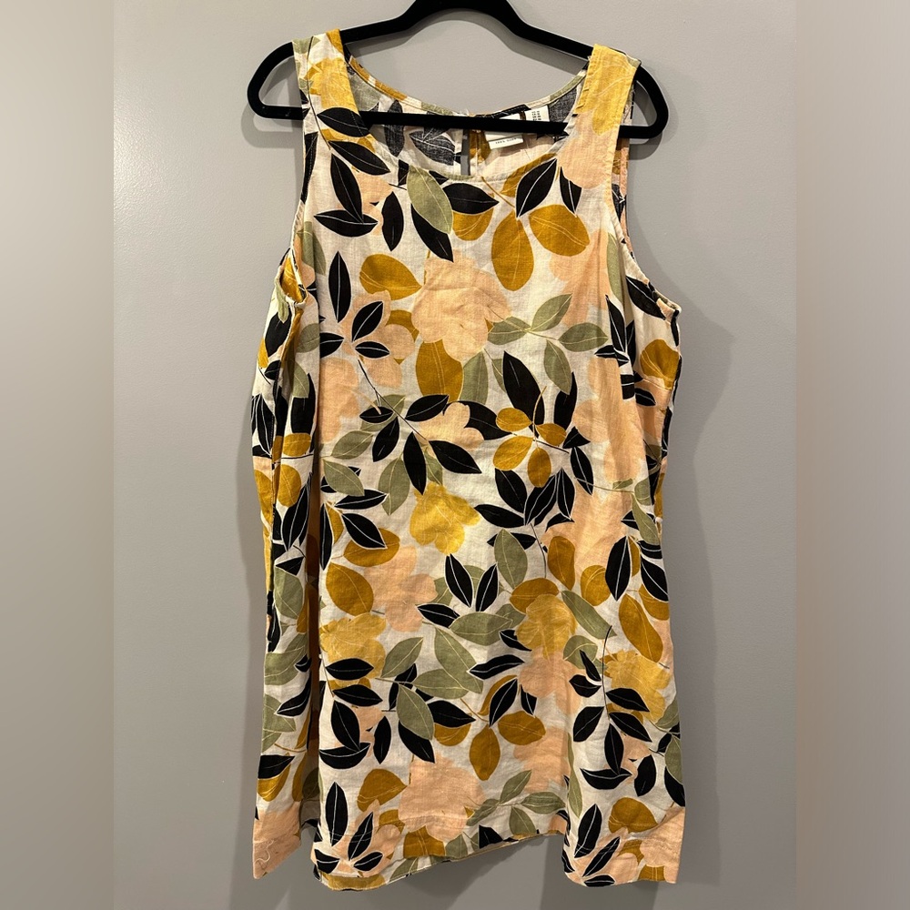 Rachel Zoe Floral Mini Dress in Peach, Mustard & Black